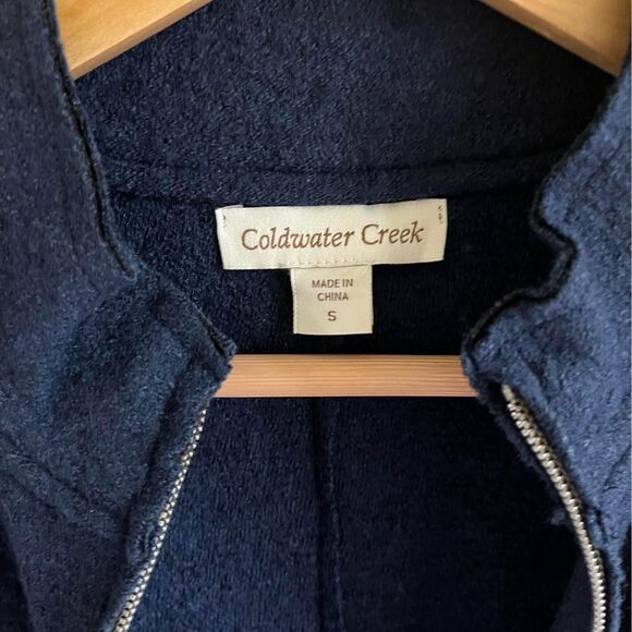 Coldwater Creek Wool Blend Blue Tunic full-zip Sweater size S - Picture 5 of 9